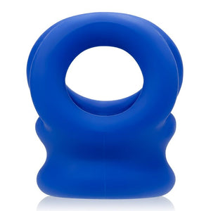 Tri Squeeze Cocksling Ball Stretcher Oxballs Silicone Tpr Blend Cobalt Ice