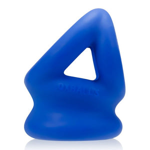 Tri Squeeze Cocksling Ball Stretcher Oxballs Silicone Tpr Blend Cobalt Ice