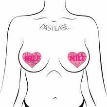 Load image into Gallery viewer, Pastease Love Milf Neon Pink Disco Heart
