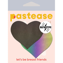 Load image into Gallery viewer, Pastease Reflective Rainbow Heart Nipple Pasties
