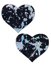 Load image into Gallery viewer, Pastease Splatter Holographic Heart Black/silver
