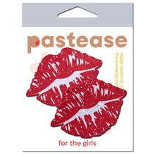 Load image into Gallery viewer, Pastease Sparkly Red Kissing Lips Pasties
