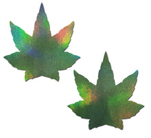 Load image into Gallery viewer, Pastease Indica Pot Leaf Green Holographic Weed
