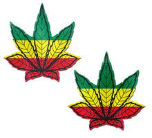 Load image into Gallery viewer, Pastease Indica Pot Leaf Rasta Weed Nipple Pasties
