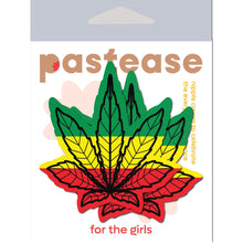 Load image into Gallery viewer, Pastease Indica Pot Leaf Rasta Weed Nipple Pasties
