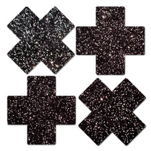 Load image into Gallery viewer, Petites Plus X :small Sparkle Black Plus Nipple Pasties
