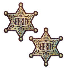 Pastease Sheriff Badge Gold Glitter