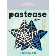 Load image into Gallery viewer, Pastease Black Glitter Star W/ Spider Web
