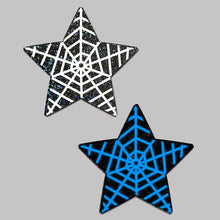 Load image into Gallery viewer, Pastease Black Glitter Star W/ Spider Web
