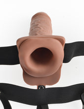 Load image into Gallery viewer, Fetish Fantasy 7 In Hollow Rechargeable Strap-on Remote Tan
