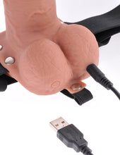 Load image into Gallery viewer, Fetish Fantasy 7 In Hollow Rechargeable Strap-on Remote Tan
