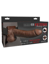 Load image into Gallery viewer, Fetish Fantasy 8 In Hollow Rechargeable Strap-on Remote Brown
