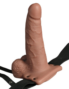 Fetish Fantasy 6 In Hollow Rechargeable Strap-on Remote Flesh