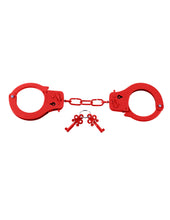 Load image into Gallery viewer, Fetish Fantasy Designer Red Metal Handcuffs
