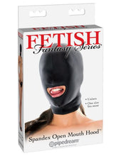 Load image into Gallery viewer, Fetish Fantasy Spandex Open Mouth Hood
