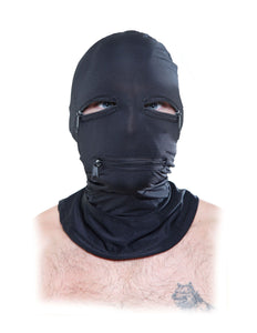 Fetish Fantasy Black Zipper Face Hood