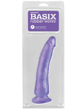 Load image into Gallery viewer, Basix Rubber Works Slim 7in Dong Purple W/ Suction Cup
