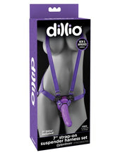 Load image into Gallery viewer, Dillio 7 Strap On Suspender Harness Set Purple &quot;
