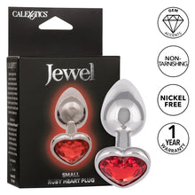 Load image into Gallery viewer, Jewel Small Ruby Heart Plug
