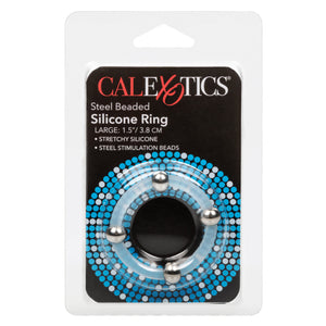 Steel Beaded Silicone Ring Large