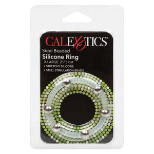 Steel Beaded Silicone Ring Xl