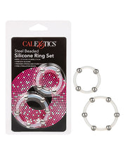 Load image into Gallery viewer, Steel Beaded Silicone Ring Set
