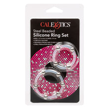 Load image into Gallery viewer, Steel Beaded Silicone Ring Set
