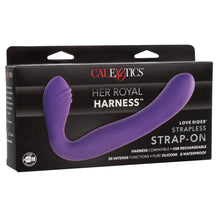 Load image into Gallery viewer, Rechargeable Love Rider Strap On Purple
