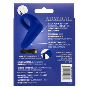 Admiral Vibrating Pernium Ring & Massager Liquid Silicone