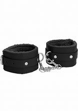 Load image into Gallery viewer, Ouch! Plush Leather Handcuffs Black
