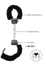 Load image into Gallery viewer, B&amp;w Beginner&#39;s Furry Handcuffs W/ Quick Release Button
