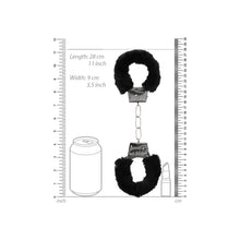 Load image into Gallery viewer, B&amp;w Pleasure Furry Hand Cuffs W/ Quick Release Button
