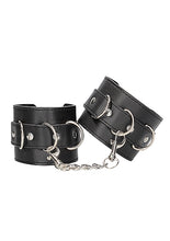 Load image into Gallery viewer, B&amp;w Bonded Leather Hand/ Ankle Cuffs W/ Adjustable Straps
