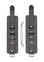 Load image into Gallery viewer, B&amp;w Bonded Leather Hand/ Ankle Cuffs W/ Adjustable Straps
