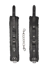 Load image into Gallery viewer, B&amp;w Plush Bonded Leather Ankle Cuffs W/ Adjustable Straps
