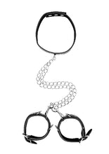 Load image into Gallery viewer, B&amp;w Collar W/ Handcuffs Straps &amp; Chain
