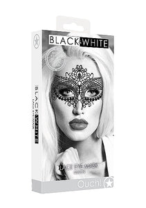 B&w Lace Eye Mask Queen