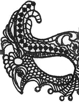 Load image into Gallery viewer, B&amp;w Lace Eye Mask Empress
