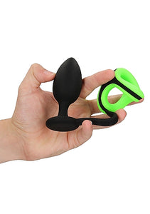 Glow Butt Plug W/ Cock Ring & Ball Strap Glow In The Dark