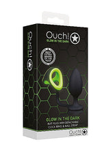 Load image into Gallery viewer, Glow Butt Plug W/ Cock Ring &amp; Ball Strap Glow In The Dark
