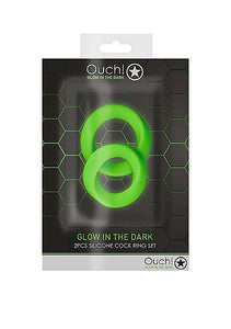 Glow 2pcs Cock Ring Set Glow In The Dark