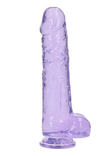 Load image into Gallery viewer, Realrock Realistic Dildo W/ Balls 10in Purple
