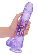 Load image into Gallery viewer, Realrock Realistic Dildo W/ Balls 10in Purple
