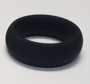 Wide Silicone Donut Ring Black 1.5 "