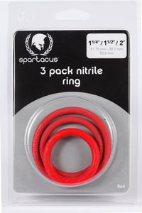 Nitrile Cock Ring Set-red