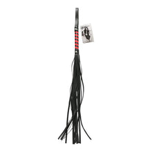 Load image into Gallery viewer, Sex &amp; Mischief Red &amp; Black Stripe Flogger
