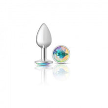 Load image into Gallery viewer, Cheeky Charms Round Clear Iridescent Small Silver Plug
