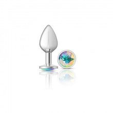 Load image into Gallery viewer, Cheeky Charms Round Clear Iridescent Medium Silver Plug
