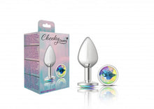 Load image into Gallery viewer, Cheeky Charms Round Clear Iridescent Medium Silver Plug
