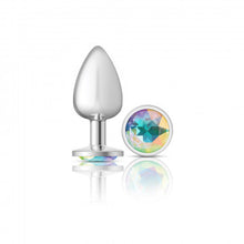 Load image into Gallery viewer, Cheeky Charms Round Clear Iridescent Large Silver Plug
